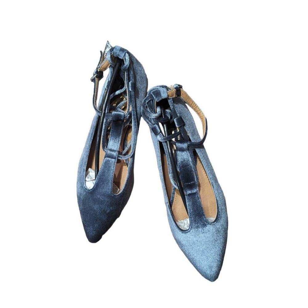 NWT YOKI Flats Velvet Lace Up Gray size 7